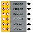 Značení potrubí ISO 20650, propan